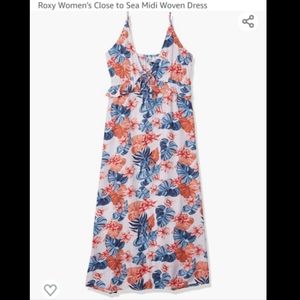 Roxy size large  Close to Sea Hawaiian print flowy midi dress